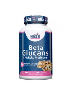HAYA LABS Beta Glucans 100mg, 90капс - Бета Глюкан + гъба Майтаке