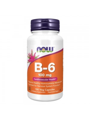 NOW vitamin B-6, 100мг, 100капс - Пиридоксин