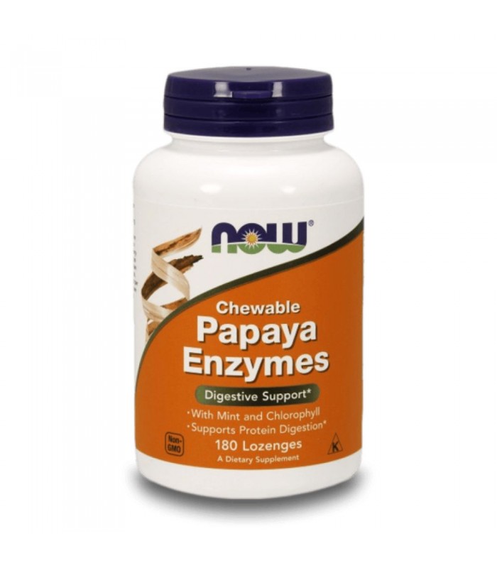 NOW Chewable Papaya Enzymes 180 дъвчащи табл - Папая ензими