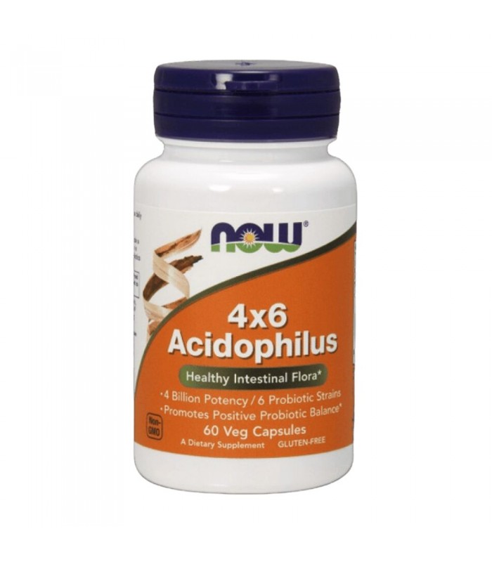 NOW Acidophilus 4x6, 60 капс - пробиотик