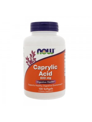NOW Caprylic Acid 600мг,100капс - Каприлова киселина при гъбички
