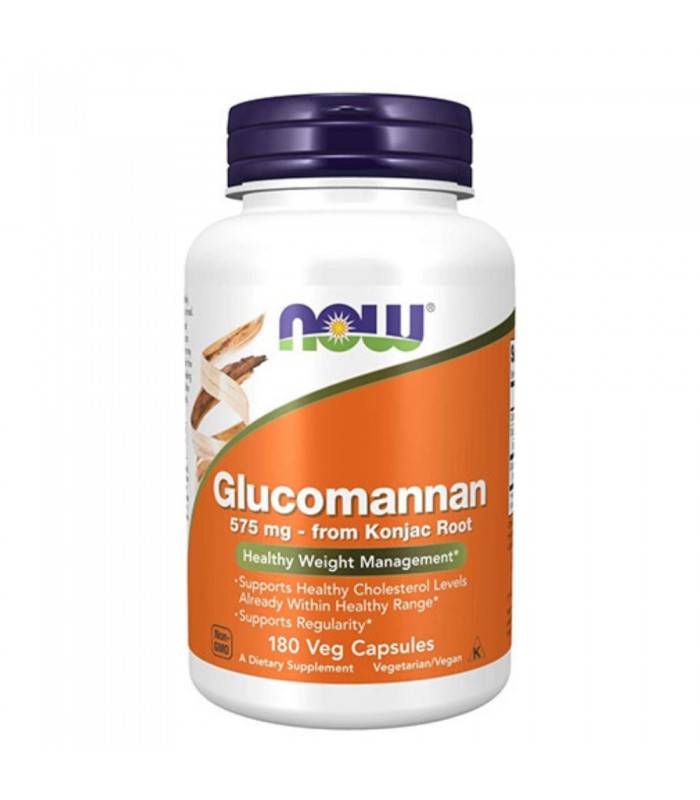 NOW Glucomannan 575мг, 180капс - фибри за стомаха