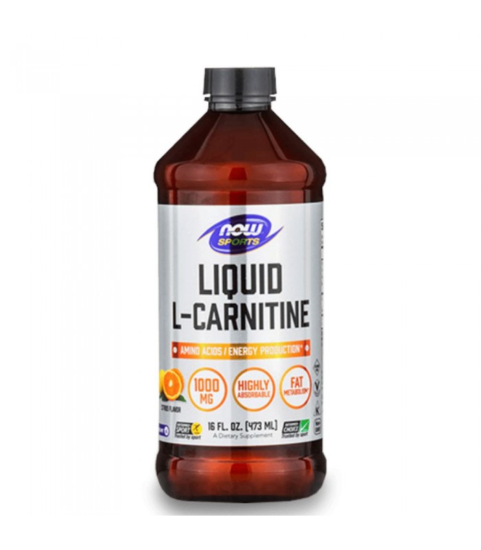 NOW Liquid L-Carnitine,1000 мг, 473мл - редуцира теглото