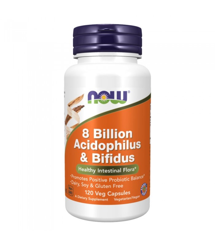 NOW 8 Billion Acidophilus & Bifidus,120капс - Пробиотик