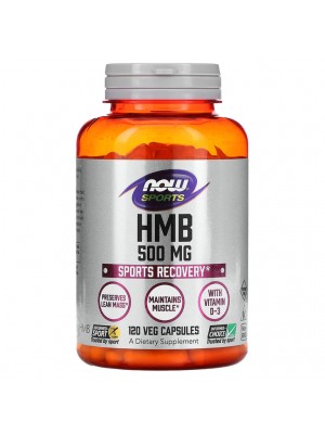 NOW HMB 500 мг 120капсули - Хидроксиметилбутират