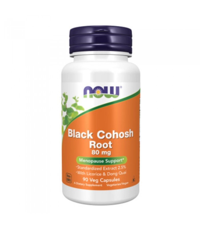NOW Black Cohosh Root 80мг,90капс - Черен кохош за менопауза и ПМС