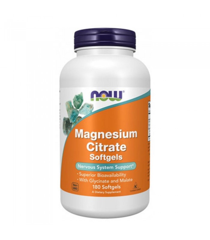 NOW Magnesium Citrate , 400мг, 180 Softgels