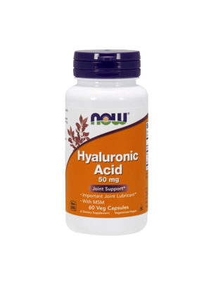 NOW Hyaluronic Acid 50 мг + MSM, 60капс Хиалуронова киселина с МСМ