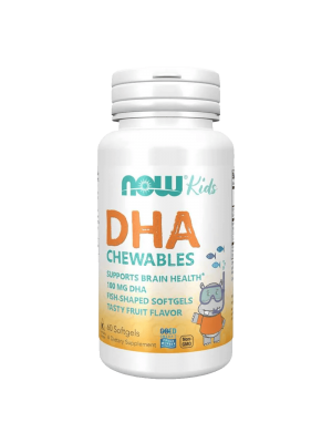 NOW Kids Chewable DHA 60 дъвчащи капсули - Омега-3 за деца