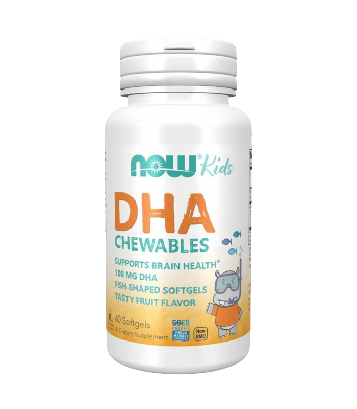 NOW Kids Chewable DHA 60 дъвчащи капсули - Омега-3 за деца