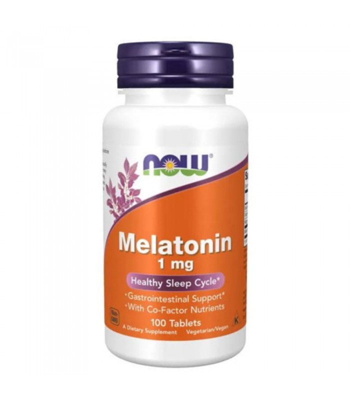 NOW Melatonin 1мг, 100табл + Ниацин, В 6 и магнезий