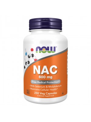 NOW Foods NAC Acetyl Cysteine 600mg - 250 капсули