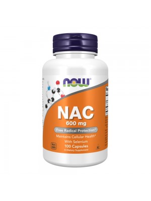 NOW Foods NAC -ACETYL CYSTEINE 600mg - 100 веган капсули