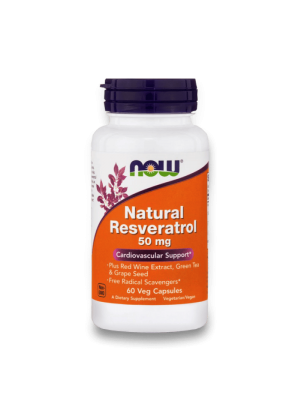 NOW Natural Resveratrol 50мг 60капс - Ресвератрол