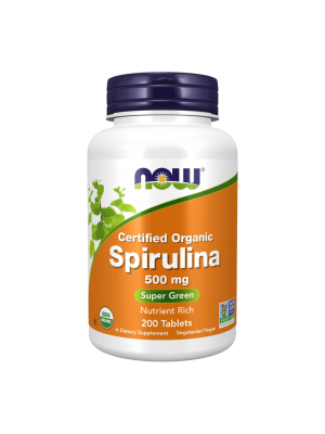 NOW Organic Spirulina 500 mg 200табл - Спирулина