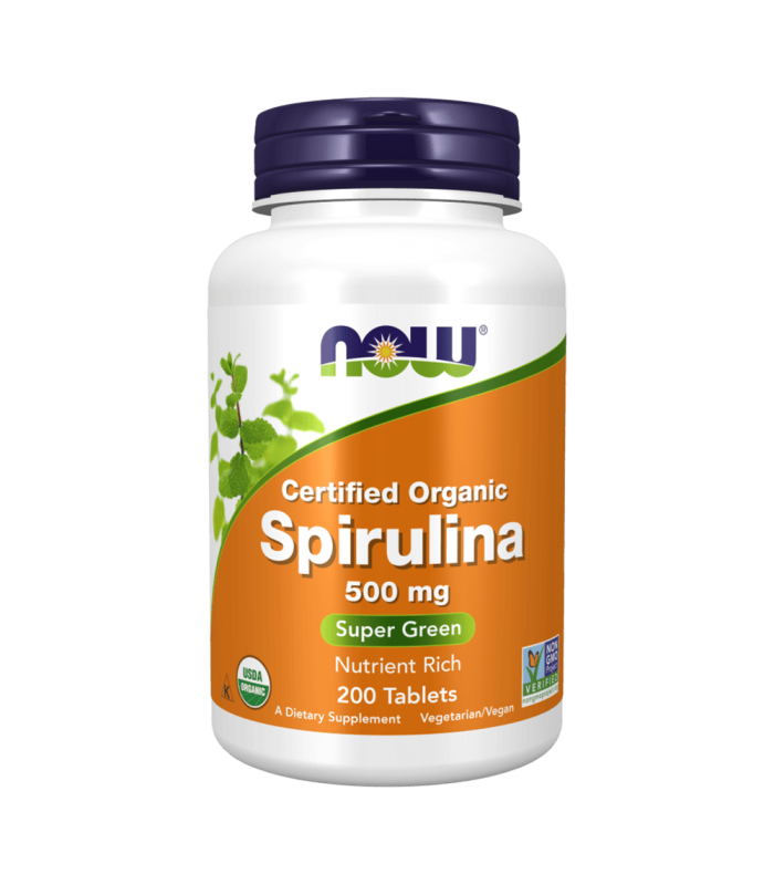 NOW Organic Spirulina 500 mg 200табл - Спирулина