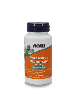 NOW Potassium Gluconate 99мг 100табл Калиев глюконат