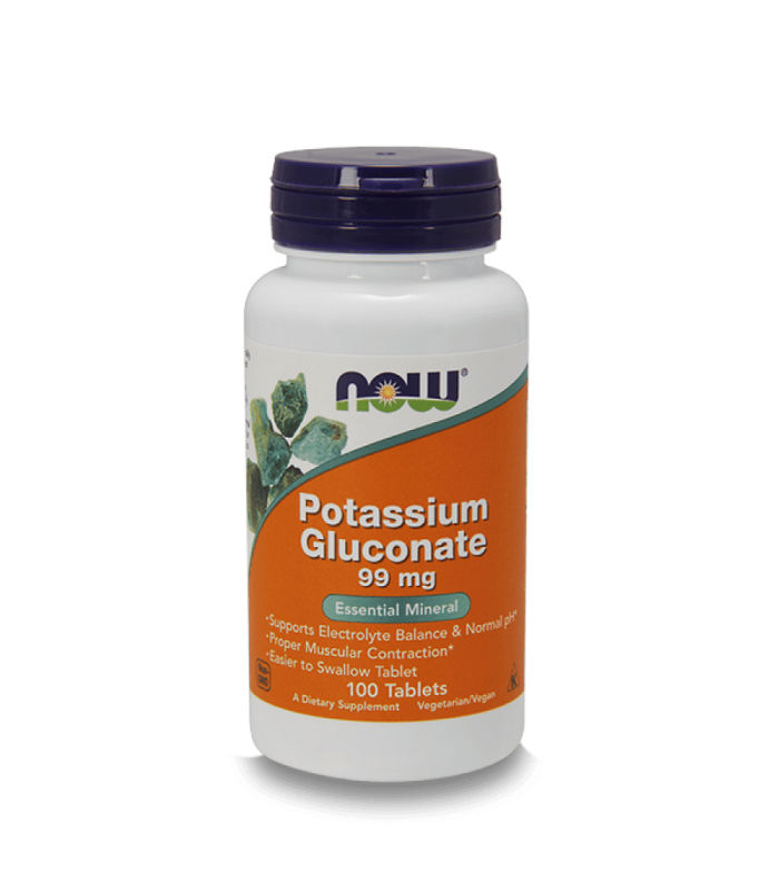 NOW Potassium Gluconate 99мг 100табл Калиев глюконат