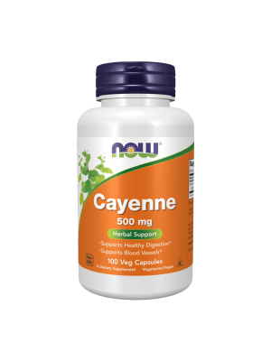 NOW Cayenne 500 мг 100капс - Кайенски лют червен пипер