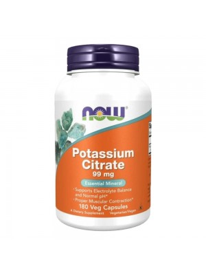 NOW Potassium Citrate, 180капс - Калиев цитрат