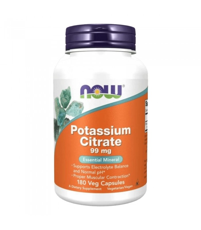 NOW Potassium Citrate, 180капс - Калиев цитрат