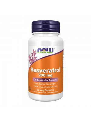 NOW Resveratrol 200мг, 60капс - антивирусно и антибактериално