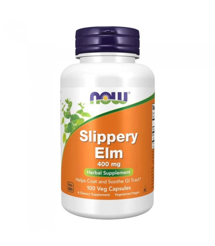 NOW Slippery Elm 400мг, 100капс - Хлъзгав бряст