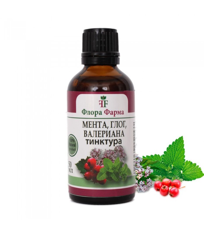 Мента, глог и валериана 50мл - подпомага нервната система