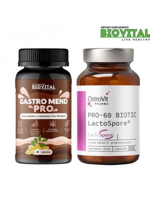 Gastro Mend Pro + PRO-60 BIOTIC LactoSpore - чревни проблеми