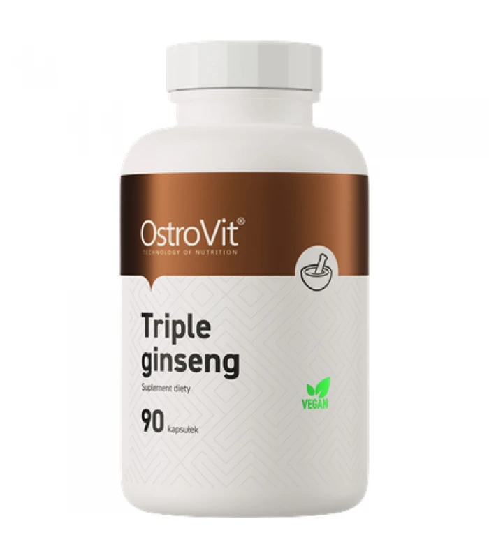 OstroVit Triple Ginseng Complex 90 капсули - Пет билки