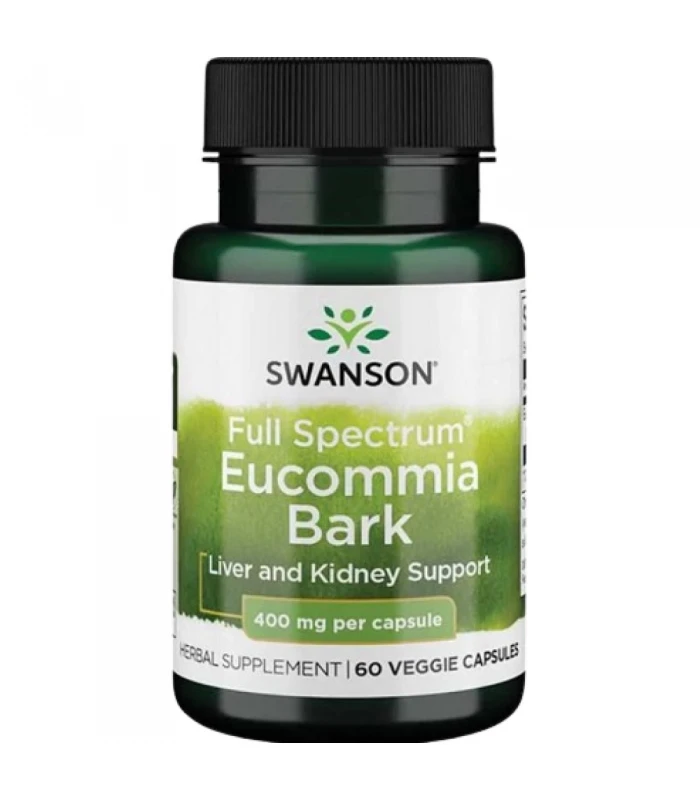 SWANSON Eucommia Bark 400 mg 60 капсули - за високо кръвно и сърце