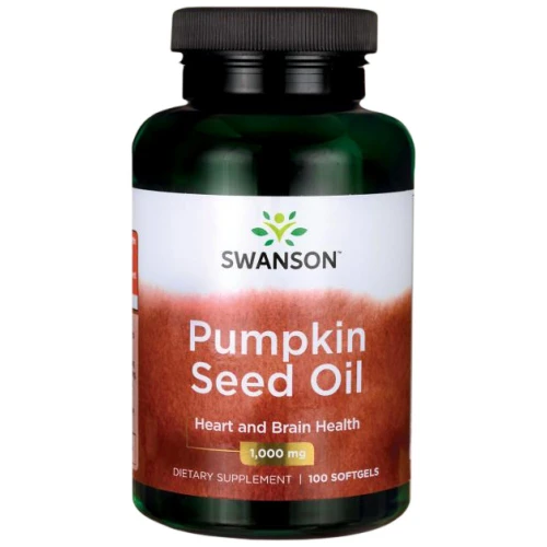 SWANSON Pumpkin Seed Oil 1000 mg, 100 капсули - Масло от тиквено семе
