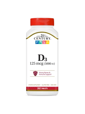 21st Century Vitamin D3 125mcg (5000IU) 360 таблетки