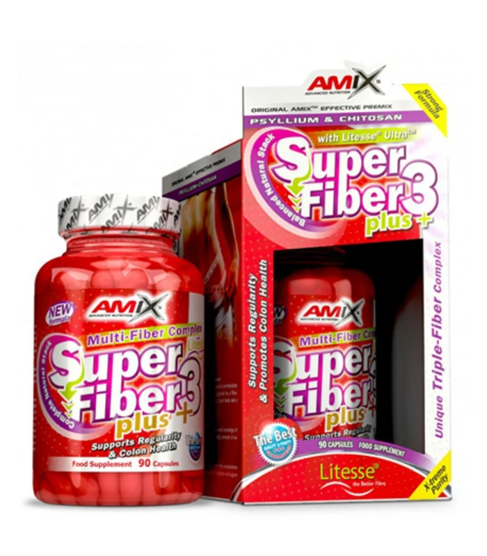 AMIX Super Fiber3 Plus 90капс - Фибри за стомаха