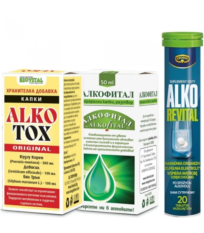 Капки Алкотокс + Алкофитал при алкохолна зависимост