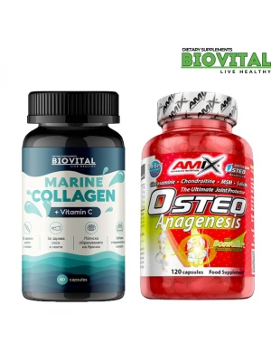 Marine Collagen + Osteo Anagenesis, 180капс - стави и сухожилия