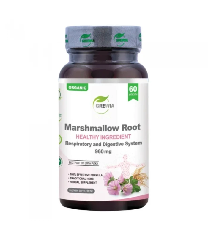 Marshmallow Root 960mg, 60капс - Екстракт от бяла ружа