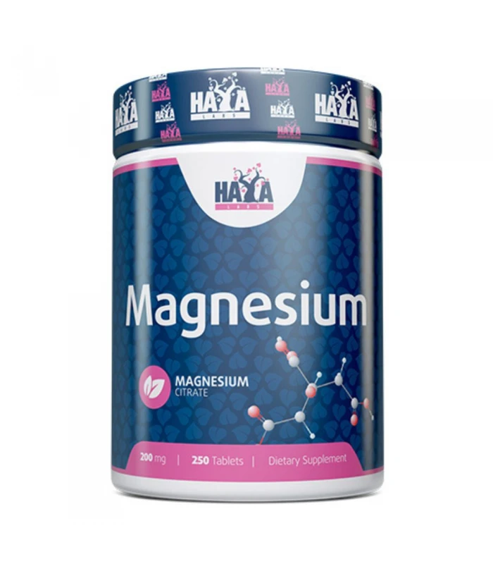 HAYA LABS Magnesium Citrate 200mg, 250табл - Магнезиев цитрат