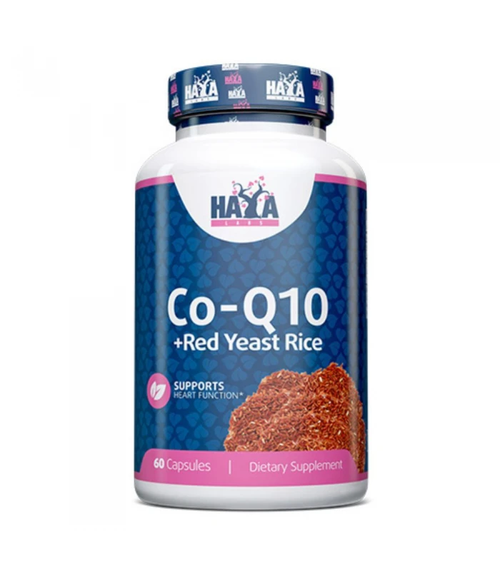 HAYA LABS Coenzyme Co-Q10 60 mg & Red Yeast Rice 500 mg - 60 Caps