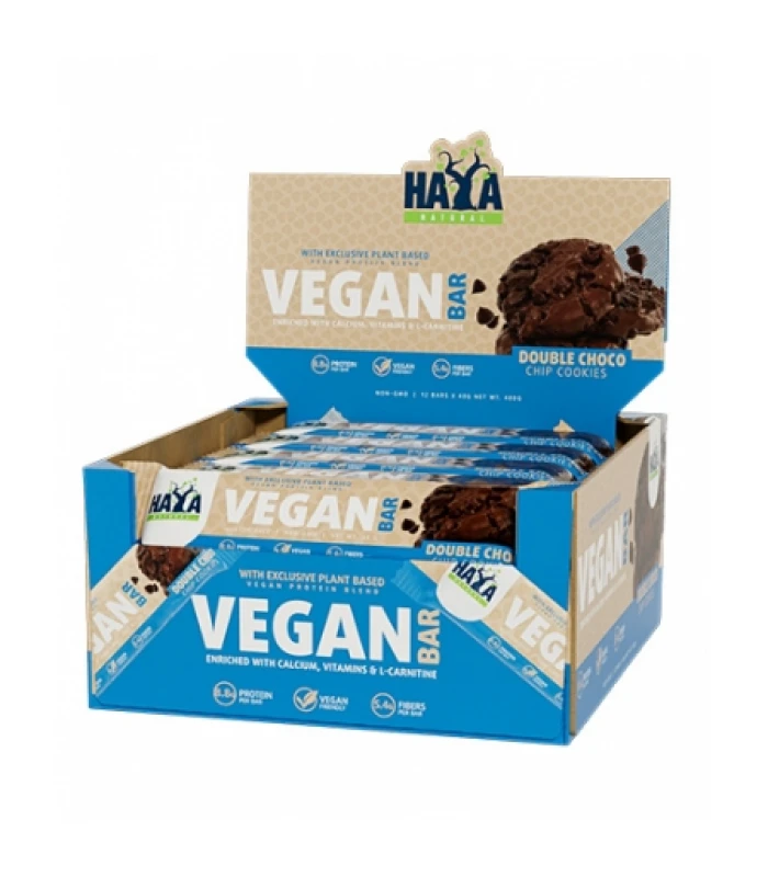 HAYA LABS Vegan Protein Bar Box, 12 x 40 g