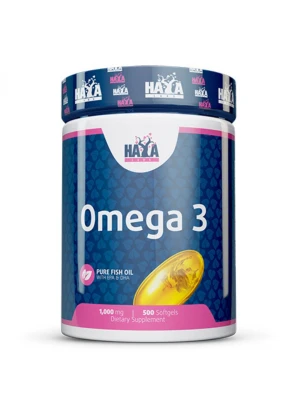 HAYA LABS Omega 3, 1000mg Fish Oil, 500капс - Рибено масло