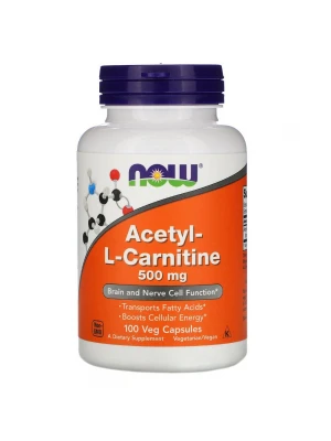 NOW Acetyl L-Carnitine 500мг, 50 -100капс - подпомага мозъка