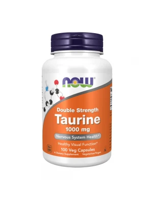 NOW Taurine 1000 mg Double Strength 100 растителни капсули