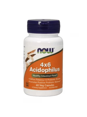 NOW Acidophilus 4x6, 60 капс - пробиотик