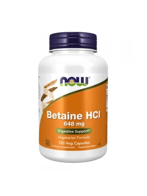 NOW Betaine HCl 648мг, 120капс - при стомашни проблеми