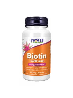 NOW Biotin 5000мкг, 60капс - Биотин