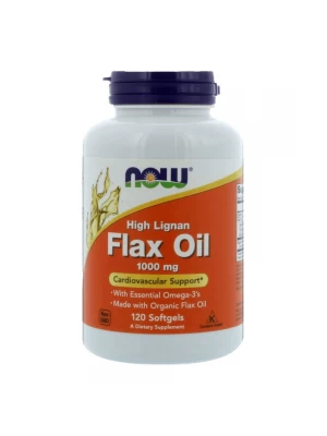 NOW Flax Oil High Lignan,1000мг 120капс - ленено масло