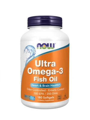 NOW Ultra Omega 3, 180sgel - рибено масло