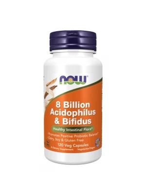 NOW 8 Billion Acidophilus & Bifidus,120капс - Пробиотик
