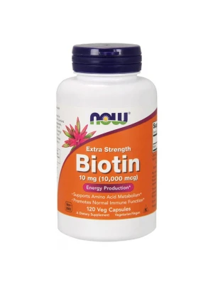 NOW Biotin 10000 mcg Extra Strength - 120 Vcaps - Витамин B-7